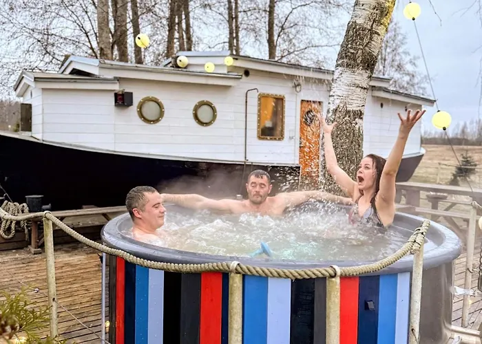 Cozy Little House With Sauna On A Fishing Boat *